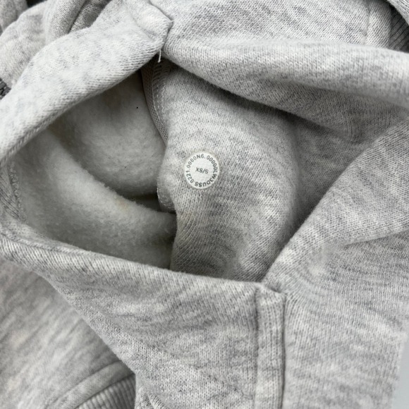 Lululemon Scuba Oversized Half Zip Hoodie Light Grey Cropped Thumbholes Sz XS/S - Picture 9 of 9